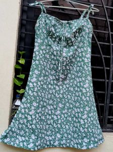 Green Floral Mini Dress