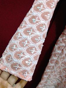Peach Embroidered Kurta