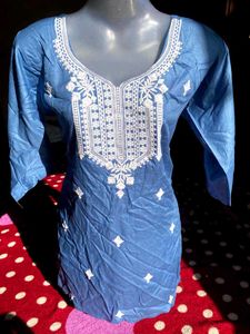 Blue Embroidered Kurta
