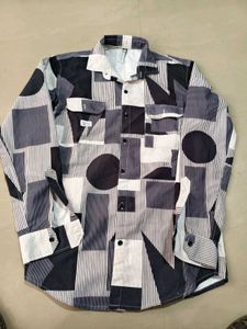 Geometric Pattern Shirt, M Size