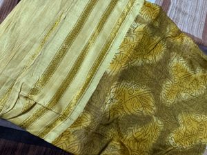 Golden Brown Patterned Saree