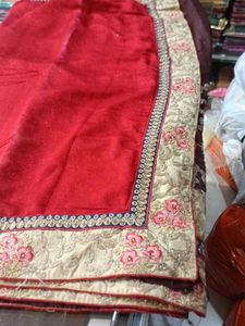 Elegant Red Saree (Marginal Issue)