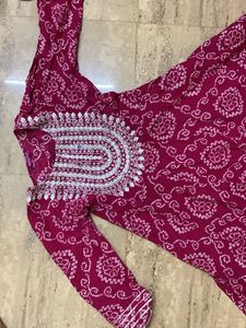 Magenta anarkali kurthi