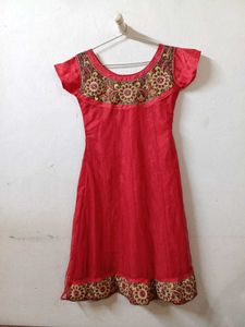 Red Embroidered Ethnic Dress