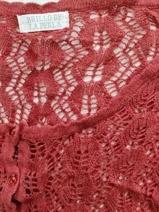 3 rust Ruffled Knit Top