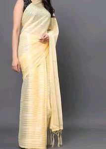Striped Sequinned Detail Saree For Women