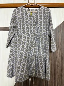 Printed Grey Short Kurtis