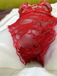 Red Lace Lingerie Bodysuit