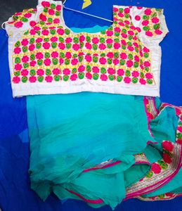 Blue Chiffon Saree