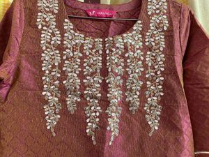 Magenta pink straight kurta