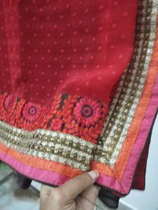 Elegant Red Saree(Georgette)