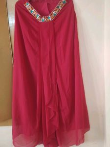 Pink Bollywood Dhoti Lehenga Sari With Jacket ✨