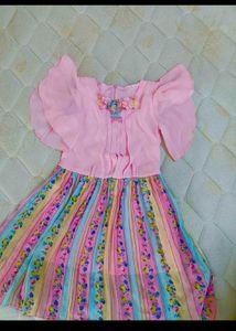 Pink Frock Cute Girls Dress