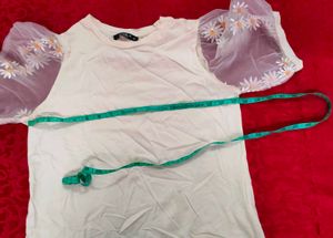 Camila White Designer Arms Top