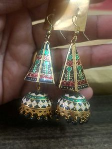 Enamel Jhumka Earrings