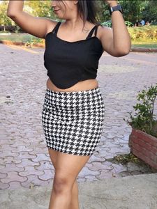Wonderful Black And White Printed Skirt