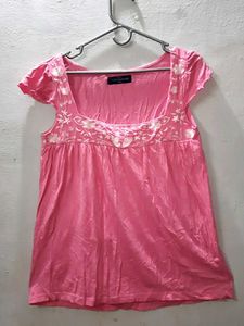 Pink Embroidered Top