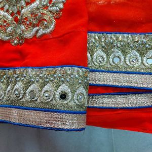 Elegant Orange Ombre Saree
