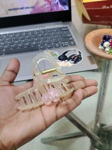 Small Flower Hair Claw Baby Pink