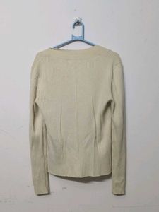 Square Neck Ribbed Knit Top