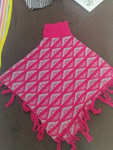 Pink Patterned Poncho