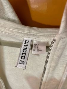 H&amp;M  Grey Cropped Zip-Through Hoodie (Size - S)
