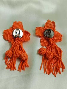 Orange Flower Earring