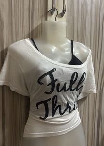White Graphic Tee w cami