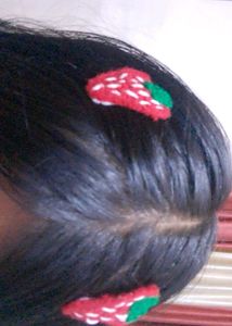 Cute Crochet Strawberry Hair Clips