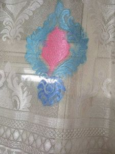 Floral Patterned 3 Curtains Set