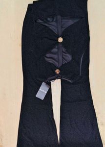 Front Cut-Out Button Detail Textured Jumpsuit