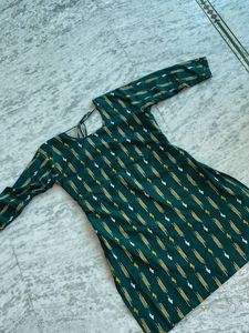Green Ikat Print Kurti