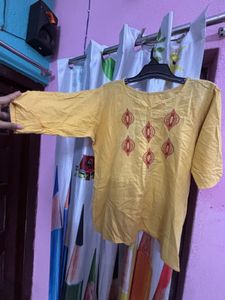 Yellow Embroidered Tunic