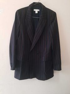 Double Breasted Blazer H&amp;M Blue and brown stripes