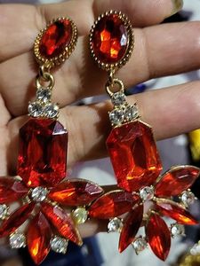 Red Gemstone Earrings
