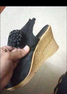 Black Floral Sandals