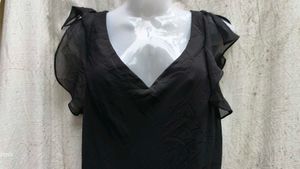 Floral Detail Black Dress