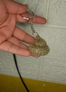 Crochet Poop&amp;Paper Keychain