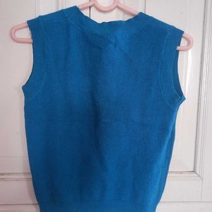 Blue Knit Tank Top