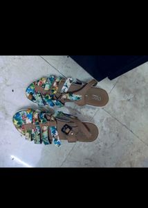 Floral Print Wedges Heel