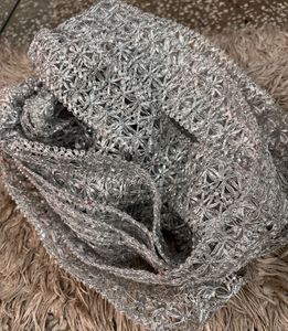 Silver Ghotta Lace For Dress 8 Meters