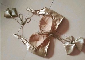 Gold Satin string Blouse