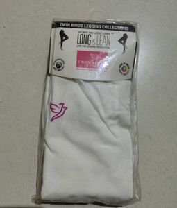 White Legging Full Length, Size:M