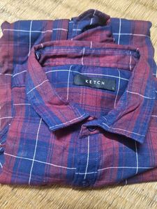 KETCH Flannel - Maroon & Blue