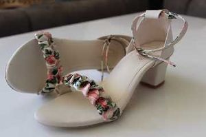 Cute Floral Ankle Strap Heels