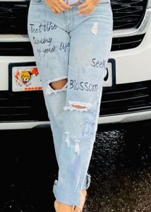 Women Blue Boyfriend Fit Jeans