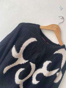 Black &amp; White Patterned Sweater