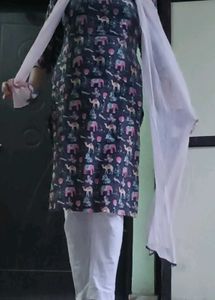 Elephant &amp; Camel Print Kurti Set
