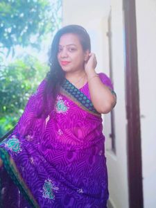 Purple Georgette Saree