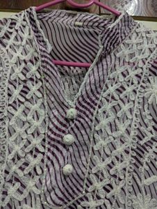 White Chikankari Short Kurti